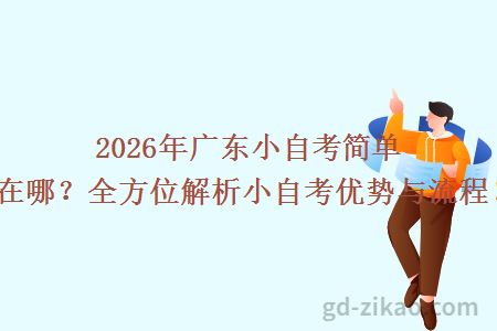 2026年广东小自考简单在哪？全方位解析小自考优势与流程！