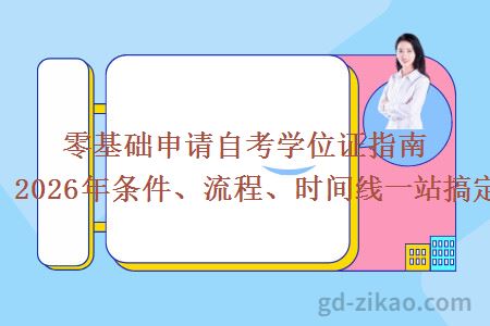 零基础申请自考学位证指南！2026年条件、流程、时间线一站搞定