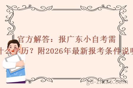 官方解答:报广东小自考需什么学历?附2026年最新报考条件说明