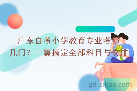 广东自考小学教育专业考哪几门？一篇搞定全部科目与安排