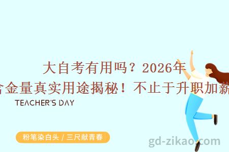 大自考有用吗？2026年含金量真实用途揭秘！不止于升职加薪！