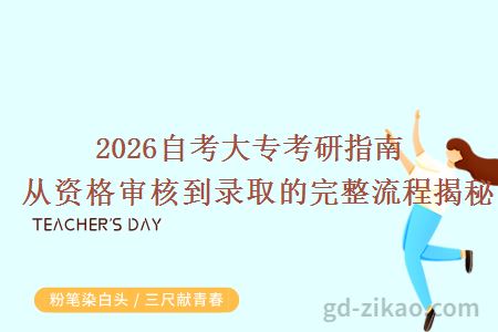 2026自考大专考研指南：从资格审核到录取的完整流程揭秘！
